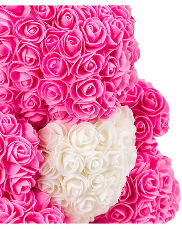 Pembe Gül Ayıcık 40 cm – Kalıcı ve Zarif Romantik Hediye - Sevgiliye - İstanbul çiçek siparişi