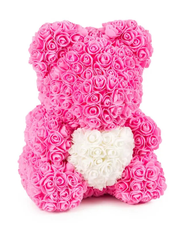 Pembe Gül Ayıcık 40 cm – Kalıcı ve Zarif Romantik Hediye - Sevgiliye - İstanbul çiçek siparişi