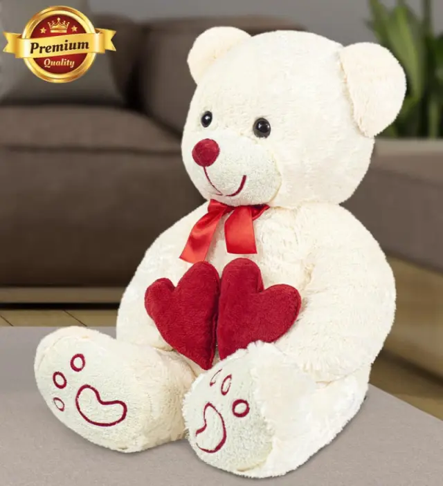 Çift Kalpli Masum Peluş Ayıcık – Premium Kaliteli Yumuşak Oyuncak - Sevgiliye - İstanbul çiçek si...