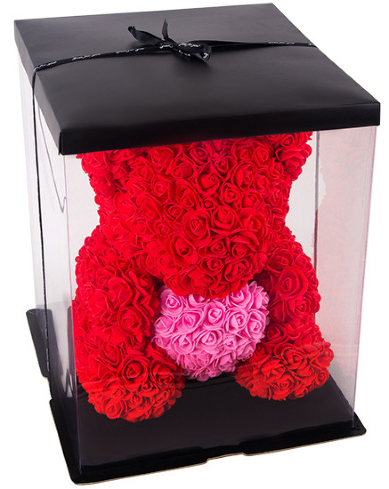 Kırmızı Gül Ayıcık 40 cm – Kalıcı ve Romantik Hediye