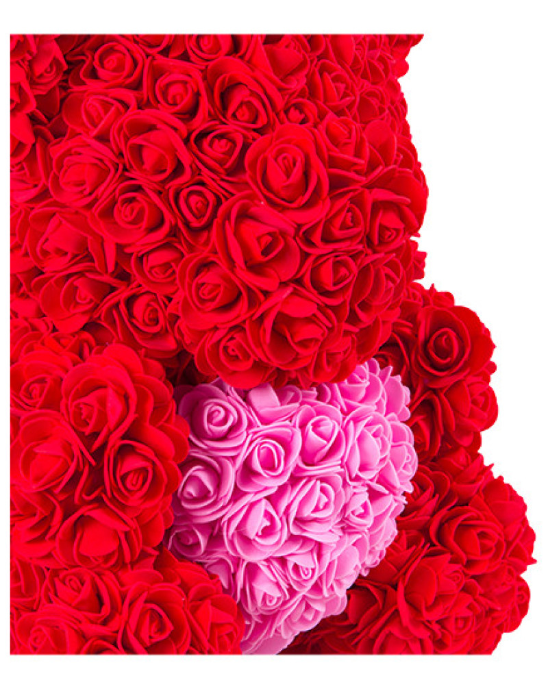 Kırmızı Gül Ayıcık 40 cm – Kalıcı ve Romantik Hediye