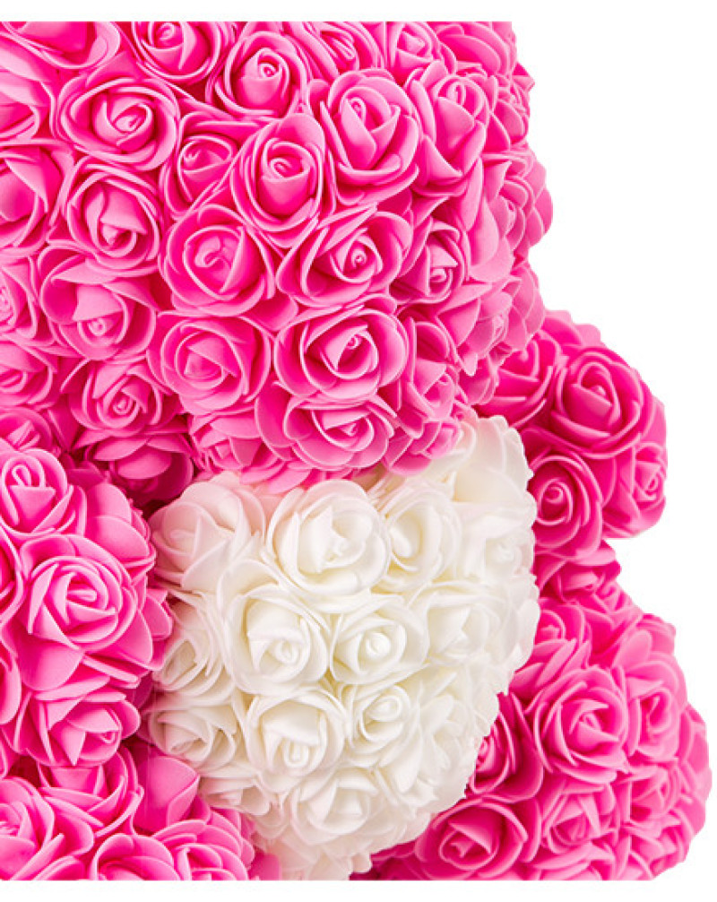 Pembe Gül Ayıcık 40 cm – Kalıcı ve Zarif Romantik Hediye