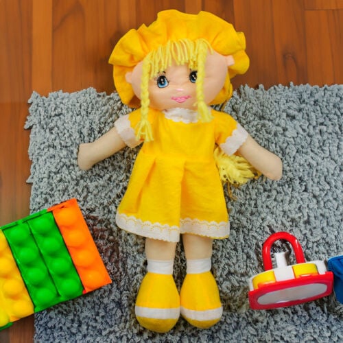 Peluş Bez Bebek 70cm Sarı - Kadınlara Özel Çiçek Modelleri - İstanbul çiçek siparişi