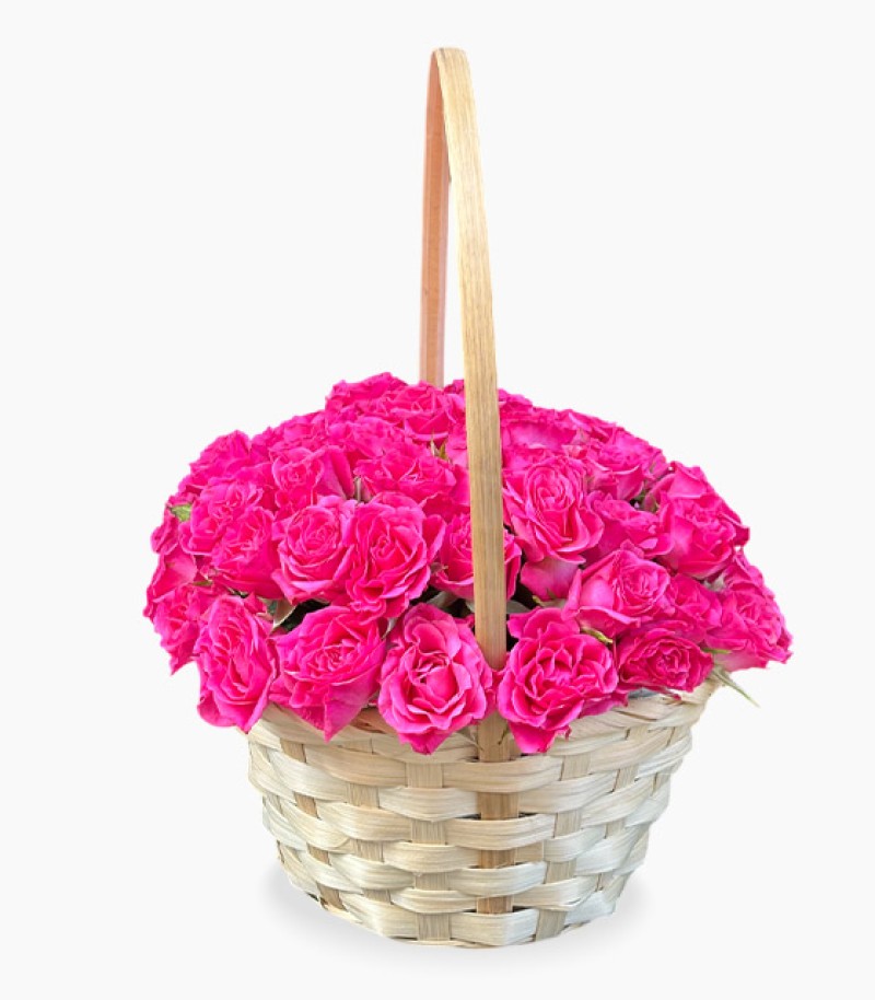 Sepette Pembe Güller - Butik Çiçek Sepeti Modelleri - İstanbul çiçek siparişi
