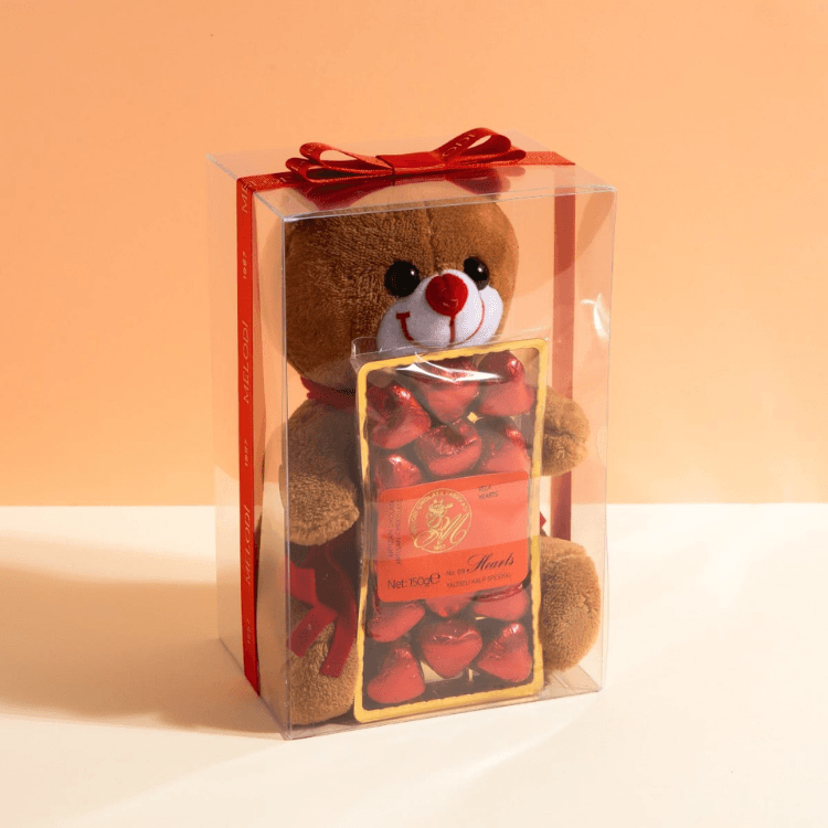 Melodi Sevimli Ayıcık Vela Hearts Hediye Çikolata (150g) - Sevgiliye - İstanbul çiçek siparişi